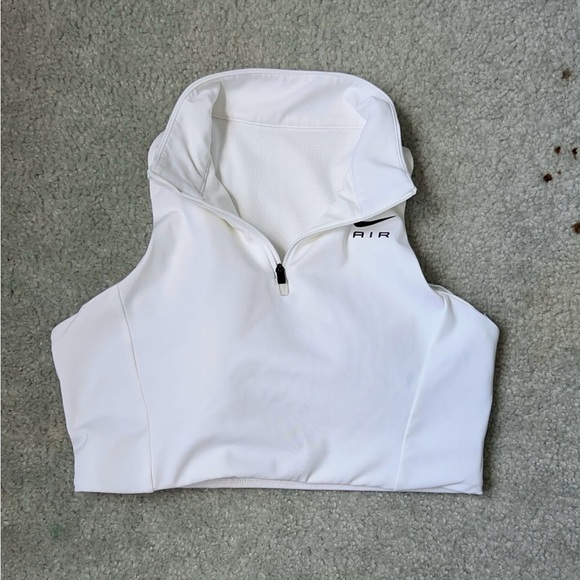 White Nike Air Zip Halter Sports Bra - Picture 2 of 6